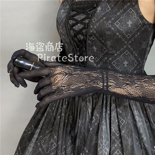 实物更美 蕾丝手套 复古高密度针织 Lolita 优雅花嫁婚纱弹力防晒