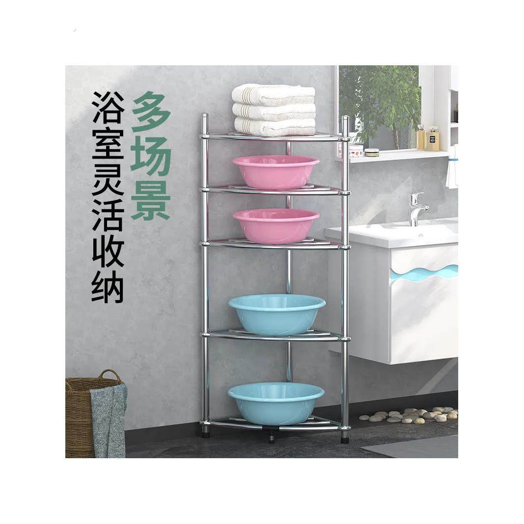 脸盆架多层不锈钢洗脸盆架子收纳三角架厨房卫生间落地置物架锅架