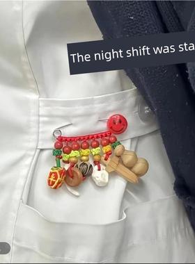 安全夜班专用压惊桃木平安孕妇婴儿新生儿宝宝外出别针挂件护士