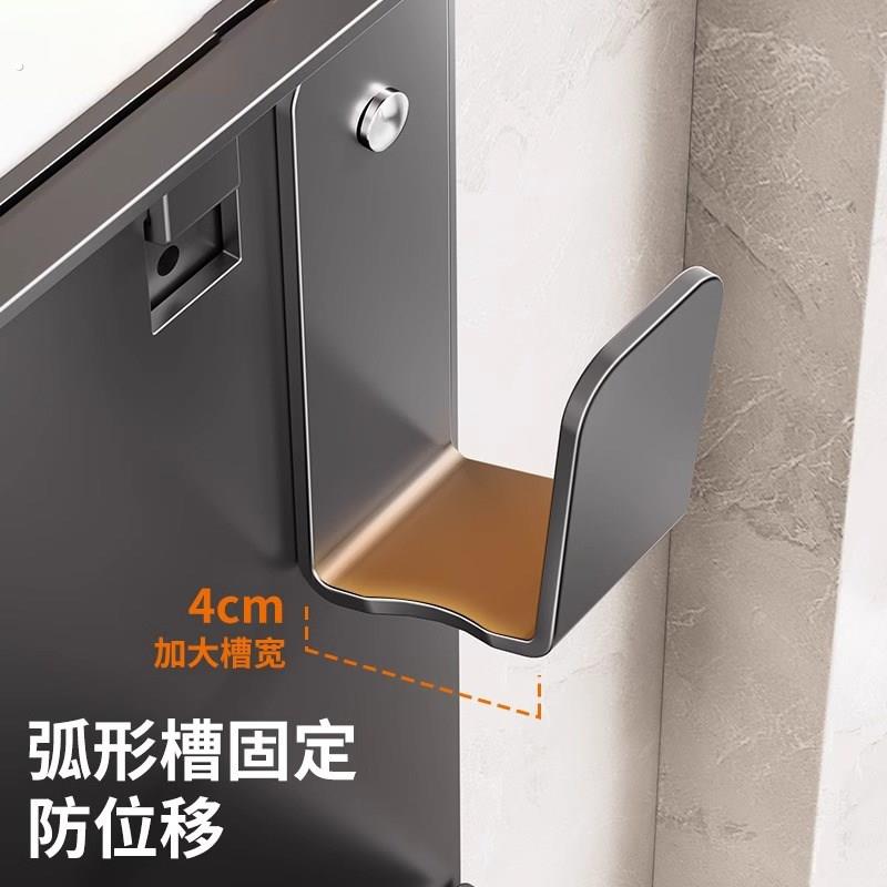 厨房锅盖置物架壁挂式免打孔菜板架多功能可调节粘板放置收纳层架