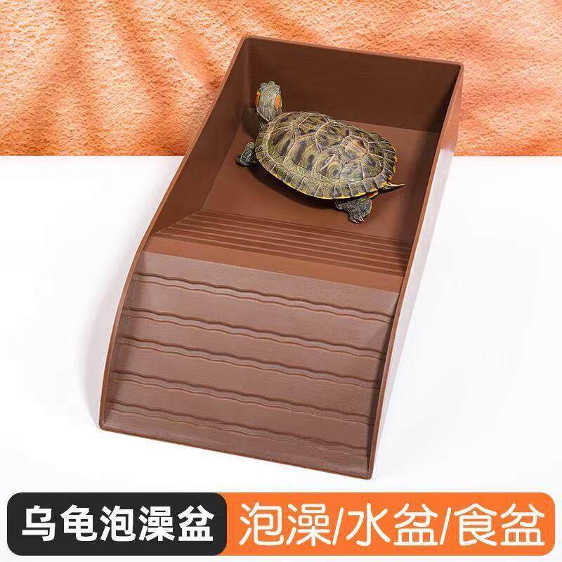 爬宠水盆爬坡宠物喝水洗澡盆陆龟乌龟喂食塑料阶梯式饮水蜥蜴食盆