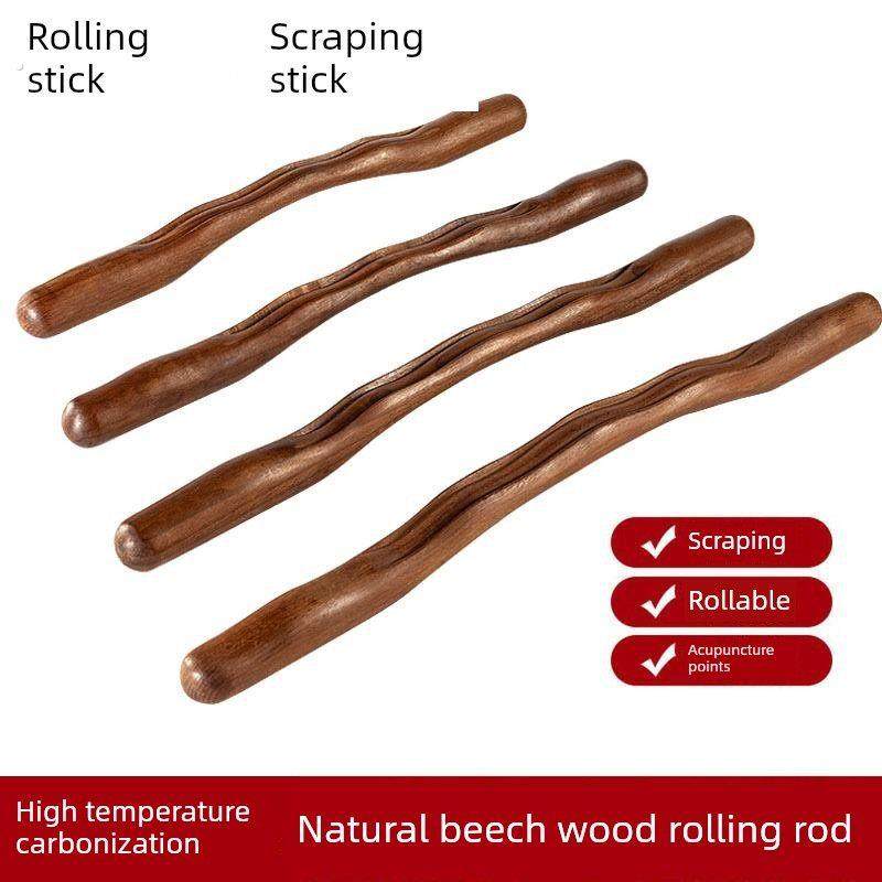 檀木擀筋棒按摩棒全身通用刮痧棒神器专业开背赶筋经络杆筋棍实木