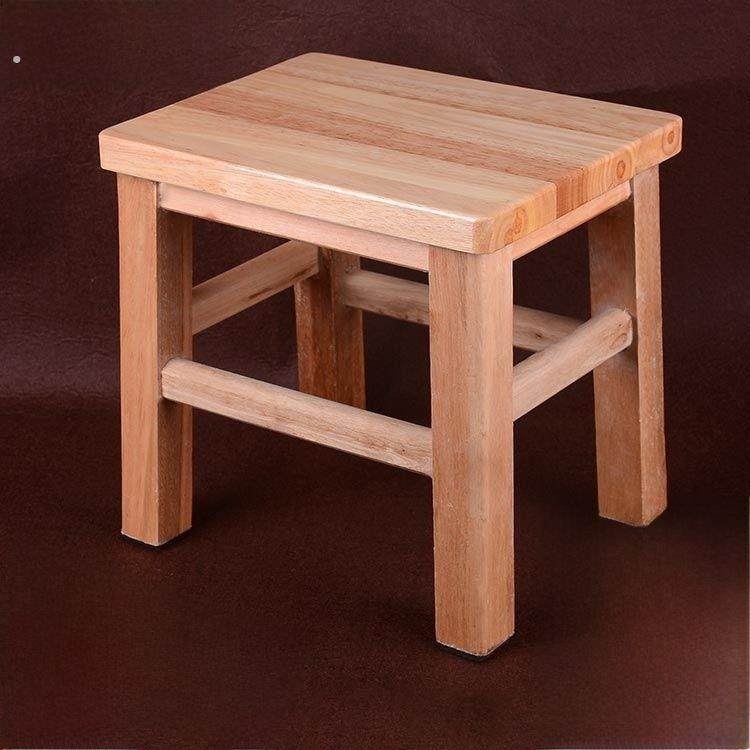 橡木实木小凳子家用成人矮凳橡木小方凳木板凳椅子小木凳凉板椅