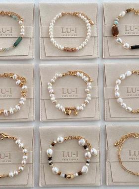 彷珍珠手炼女生叠戴双层正圆轻奢小众设计ins精致法式气质2025年