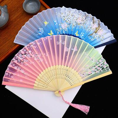 古风折扇子女生中国风送学生舞蹈扇儿童汉服随身折叠扇夏天便携扇