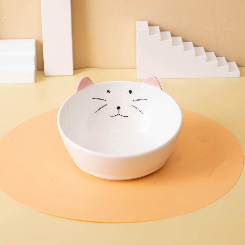 日式陶瓷猫碗防打翻保护颈椎加高斜口大号猫咪食盆饭碗宠物碗狗碗