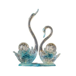 饰品 透明高颜值水晶球情侣天鹅摆件轻奢家居玄关客厅酒柜电视柜装