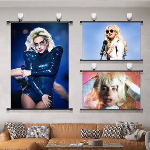 LadyGaga海报挂画周边摇滚歌手明星酒吧咖啡馆宿舍免打孔装饰画