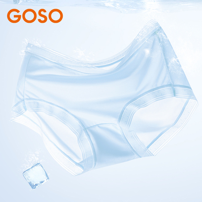 GOSO女士内裤冰丝无痕蕾丝性感三角裤