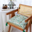 萬見「苏伯晚绿」法式 垫子 中国风椅子坐垫高级绿色餐椅垫客厅中式