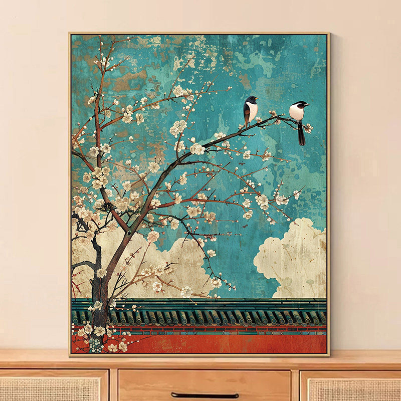 优选喜上枝头 中式画画填色diy数字油画手绘丙烯油彩涂色填充画高,家居饰品,DIY/数字油画,淘宝优惠券,粉丝福利购,淘宝优惠卷