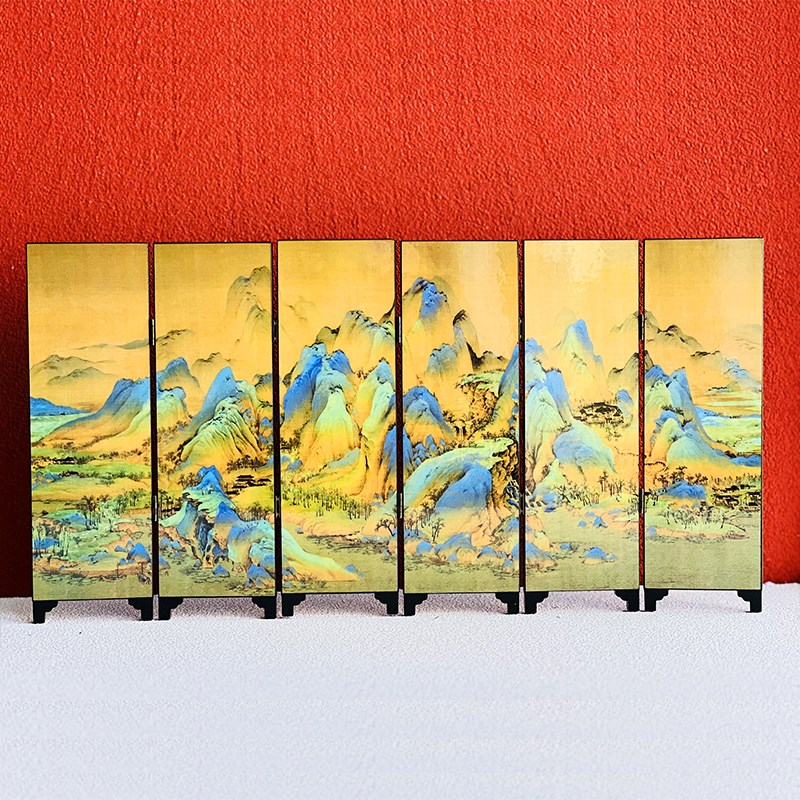 传统仿古漆器屏风办公桌面隔断装饰摆件商务文化礼品古风领导礼品