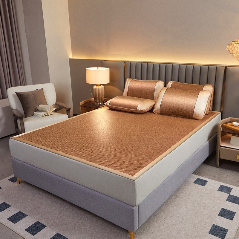 优选夏季古藤席加厚凉席三件套家用空调席可折叠水洗学生宿舍单人