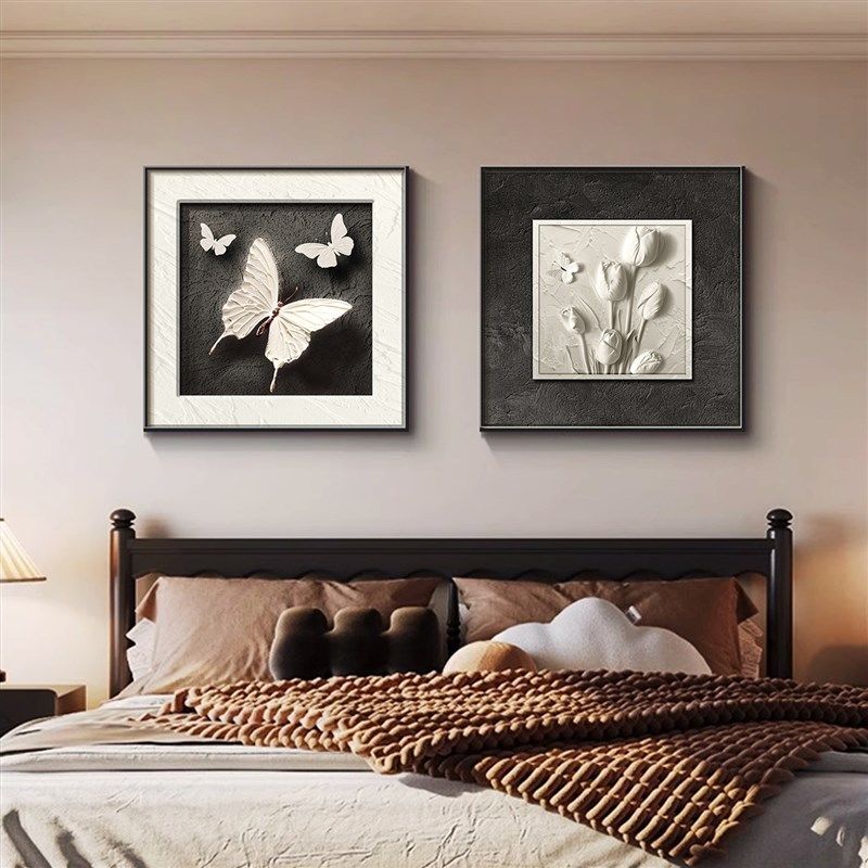 优选现代简约卧室装饰画2025新款高档床头挂画主卧房间背景墙组合,家居饰品,现代装饰画,淘宝优惠券,粉丝福利购,淘宝优惠卷