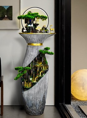 优选水景摆件喷泉招财流水落地家居装饰品风水轮乔迁新居礼品开业