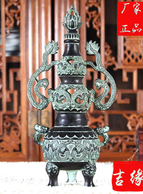 优选厂家直销 青铜器仿古香薰炉熏炉镂空摆件家居装饰品招财三足