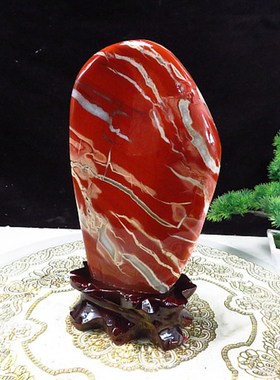 优选包邮 奇石天然南非红碧玉原石摆件观赏石头鸡血石 泰山靠山石