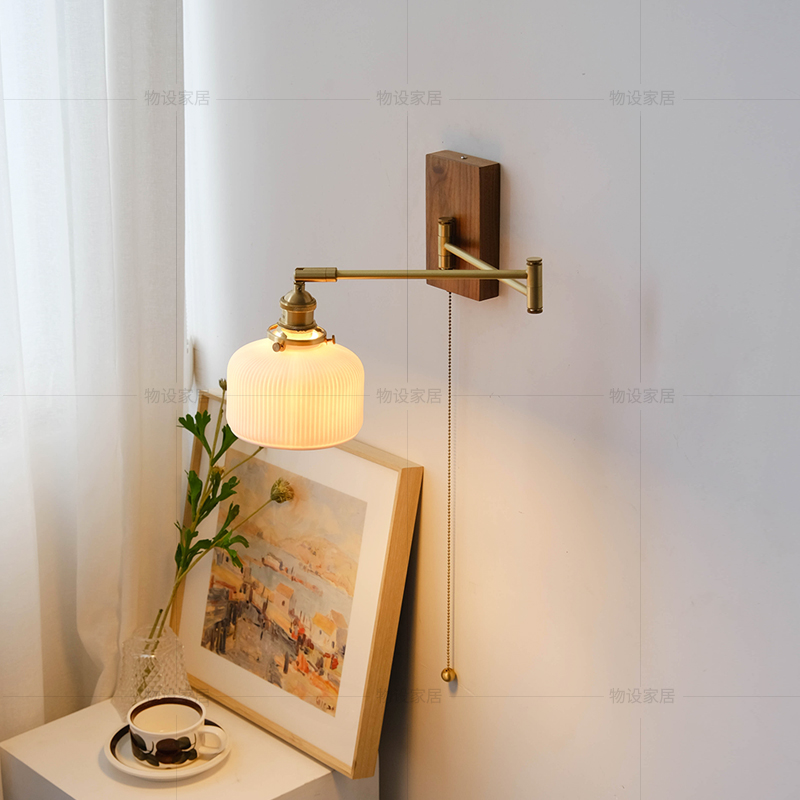 优选法式复古卧室床头壁灯高级感中古设计师楼梯拉线开关氛围过道