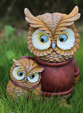 优选花园庭院装饰雕塑客厅办公室创意树脂桌面小动物工艺品猫头鹰
