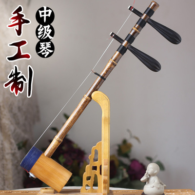 优选三代传承 手工精制专业演奏京胡 乐器 紫竹担子 野生蛇皮 包