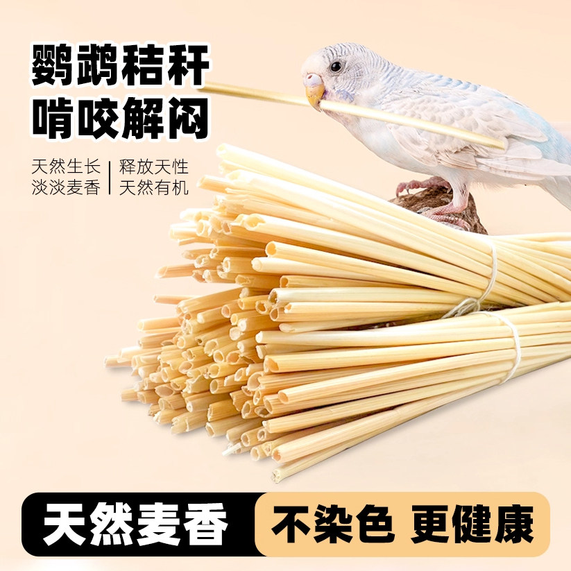 鹦鹉啃咬鸟类玩具天然小麦秸秆玄凤牡丹虎皮天然解闷自嗨娱乐磨牙