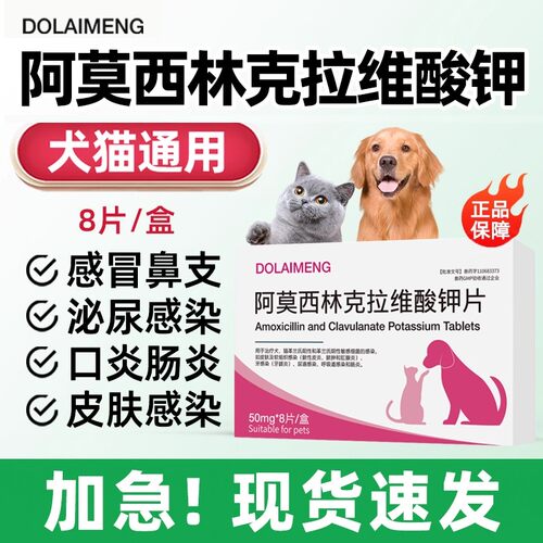 猫咪宠物狗狗打喷嚏感冒咳嗽阿莫西林克拉维酸钾鼻支感染速消炎诺