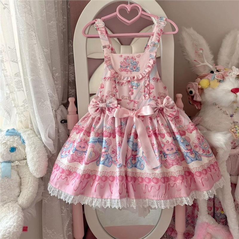 小熊的糕点原创设计lolita背带裙送蝴蝶结腰带日常蛋糕裙现货全款