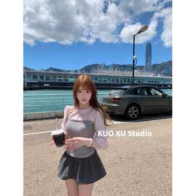 【送运费险】ootd拼接娃娃领上衣