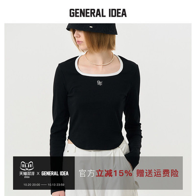 GENERAL IDEA BY BUMSUK 韩国正品 正肩长袖T恤打底衫上衣女士
