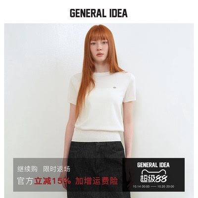 GENERAL IDEA BY BUMSUK 韩国正品 显瘦针织衫短袖休闲短款上衣女