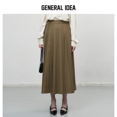 GENERAL IDEA BY BUMSUK都市雅致手工百褶半身长裙女显高显瘦百搭