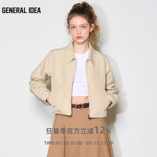 GENERAL IDEA BY BUMSUK 韩国正品 计拉链夹克女短款正肩外套秋