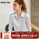 IDEA 条纹长袖 GENERAL BUMSUK秋季 短款 衬衫 简约百搭休闲上衣女