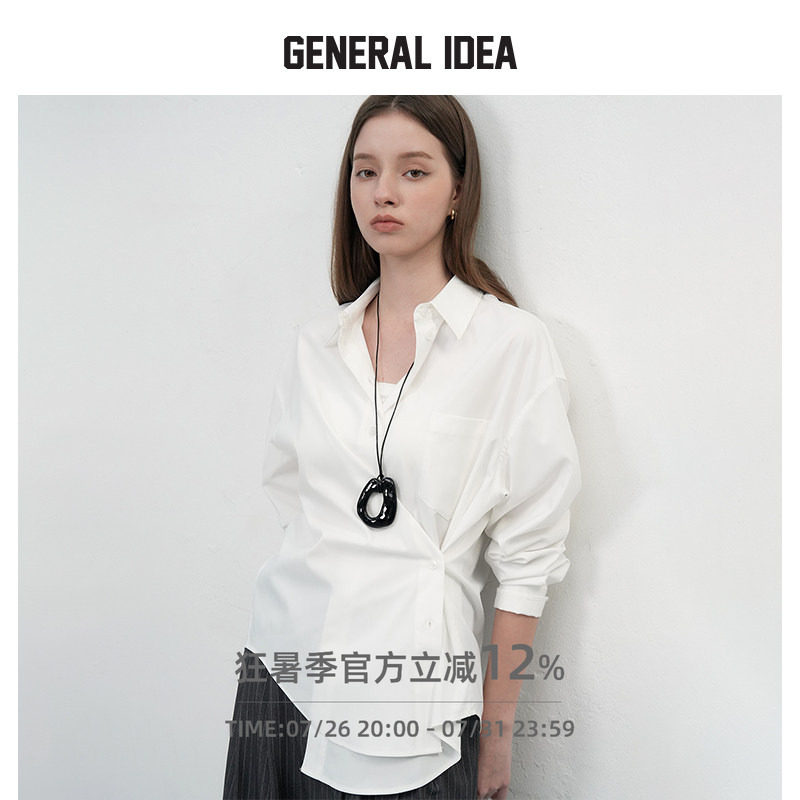 GENERAL IDEA BY BUMSUK 韩国正品 廓形设计感长袖衬衫女通勤百搭
