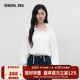 衬衫 GENERAL 女上衣 BUMSUK秋新款 荡领花瓣设计感系带长袖 IDEA
