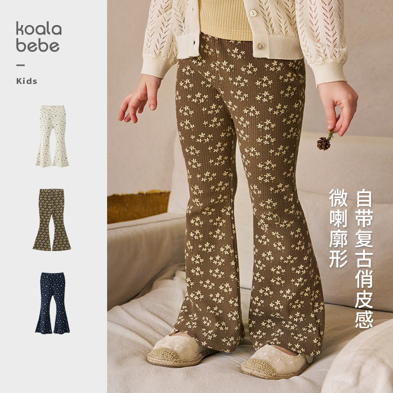 漫花甜心喇叭裤型显瘦百搭图片