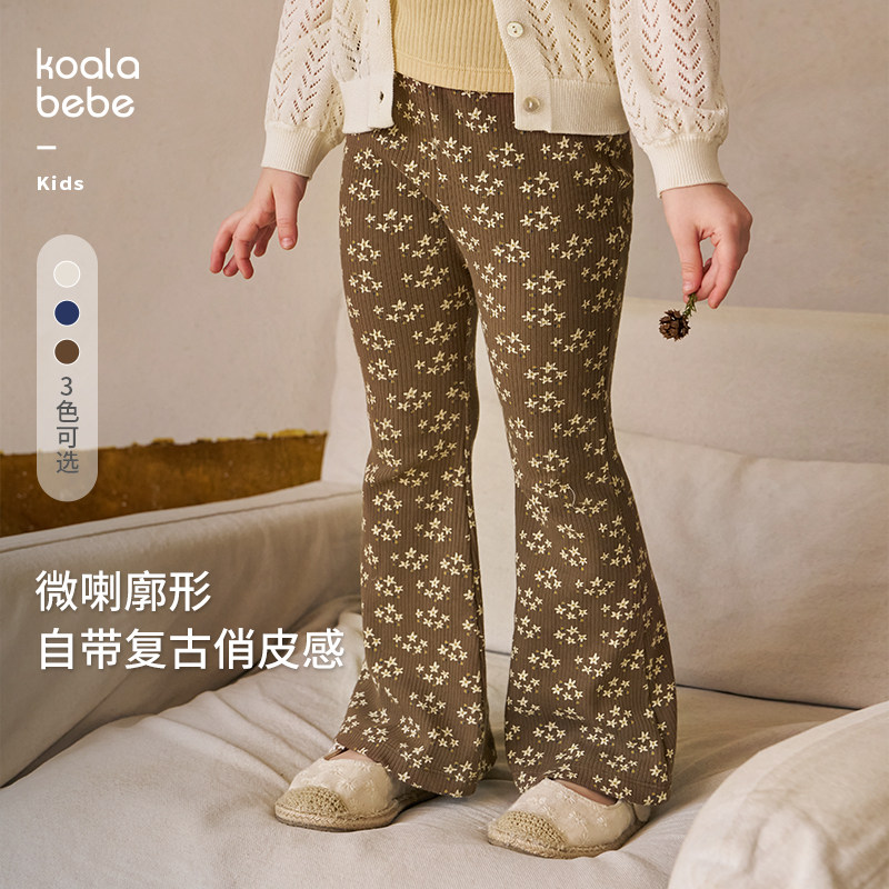 漫花甜心喇叭裤型显瘦百搭图片
