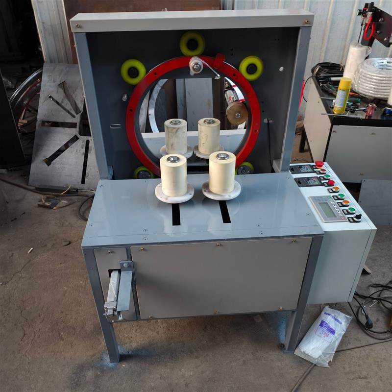 全自动圆形缠绕膜包装机轮胎电线电缆软管打包机裹膜机水管包膜机