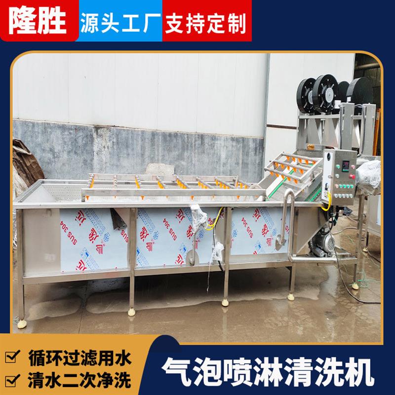 苹果气泡清洗机 库尔勒梨子鼓泡式水果清洗设备 全自动大型洗果机