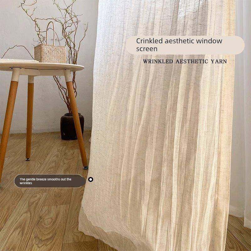 亚麻风格日式棉麻窗纱覆古客厅卧室民宿透光微透人纱帘中古窗帘布,居家布艺,定制窗帘,淘宝优惠券,粉丝福利购,淘宝优惠卷