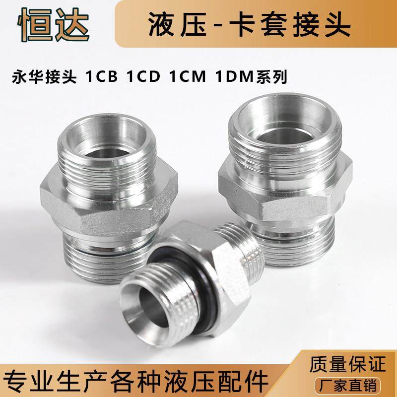 1CB 1CM 1DB 1DM永华标准45#钢24度锥卡套ED密封外丝直接液压接头