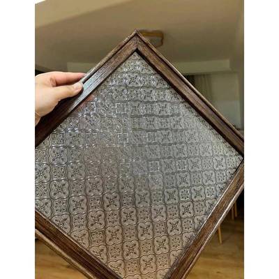 厂家直销复古海棠花有机板玻璃代替品屏风隔断柜门自装塑料板定制