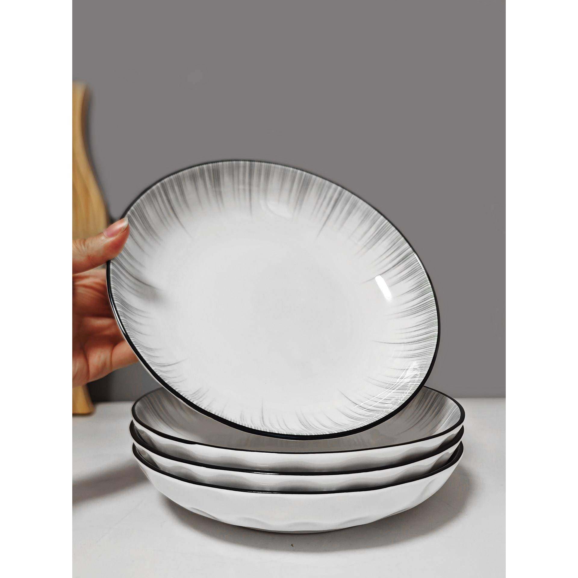 简约家用陶瓷盘子2025新款时尚碗盘餐具釉下彩菜盘饭盘水果盘,餐饮具,盘,淘宝优惠券,粉丝福利购,淘宝优惠卷