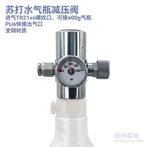 苏打水机气瓶二氧化碳减压阀TR21*4恒压表气动咖啡全铜CO2气瓶阀