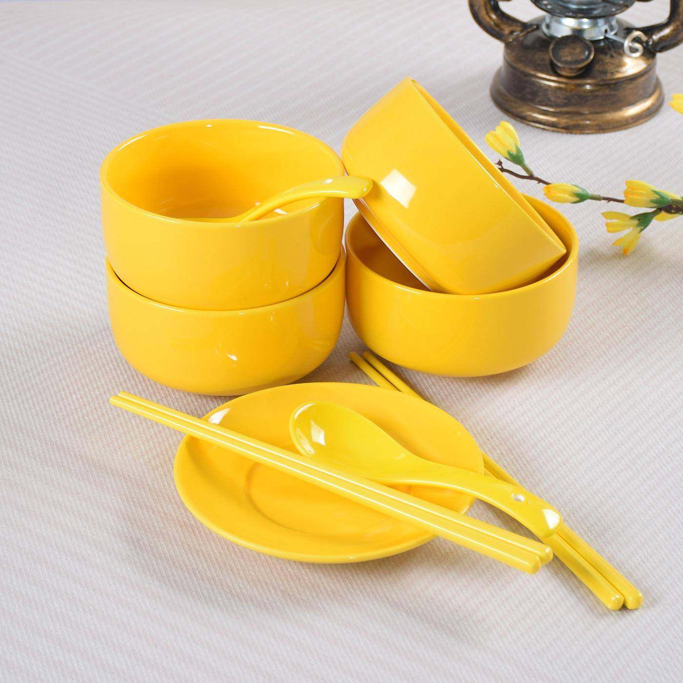 陶瓷新款金黄色饭碗直口韩式碗纯色帝王黄色瓷碗亮光釉下彩碗套餐,餐饮具,碗,淘宝优惠券,粉丝福利购,淘宝优惠卷