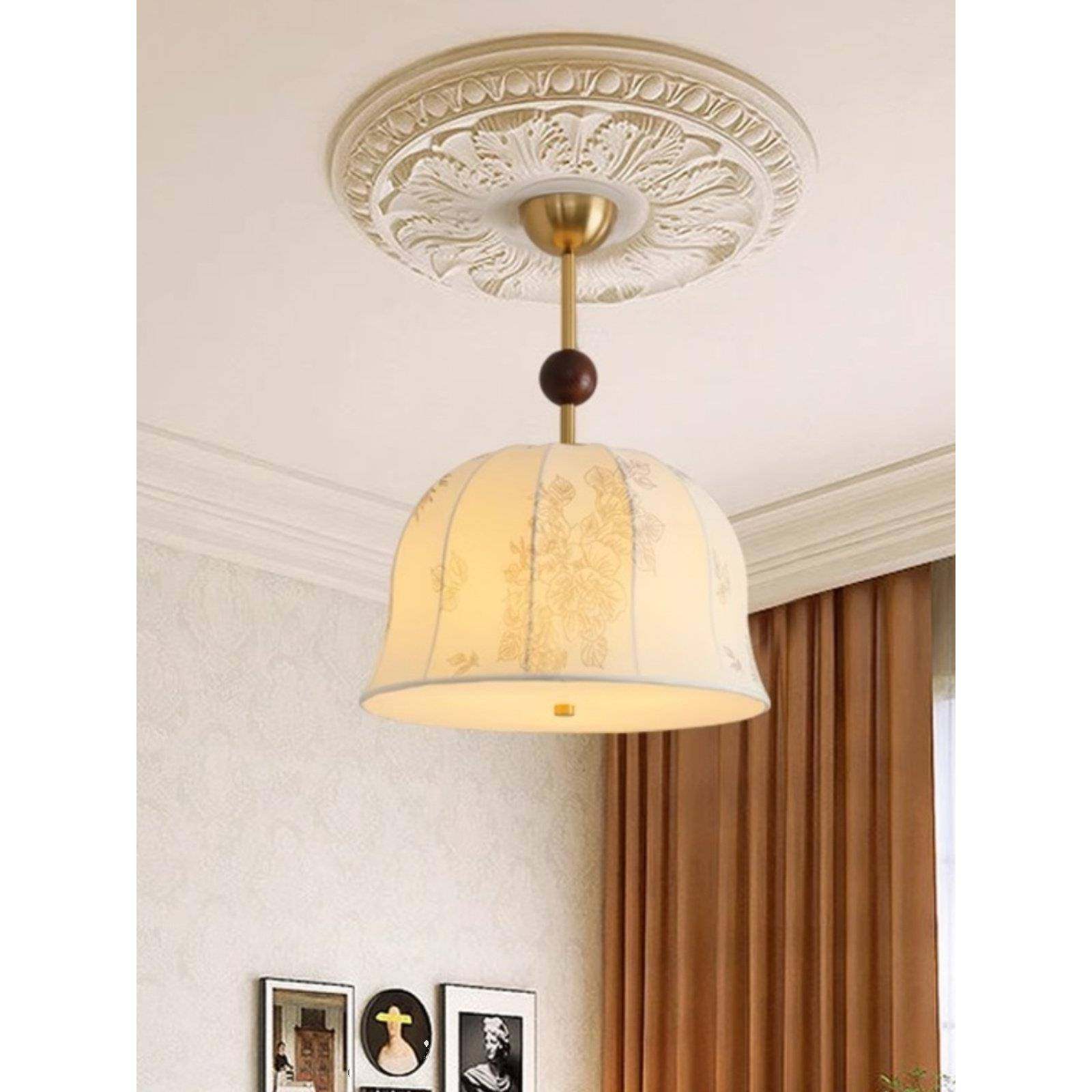 法式田园风吊灯布艺餐厅卧室吊灯胡桃木中古印花唯美覆古美式灯具,家装灯饰光源,卧室/书房吊灯,淘宝优惠券,粉丝福利购,淘宝优惠卷