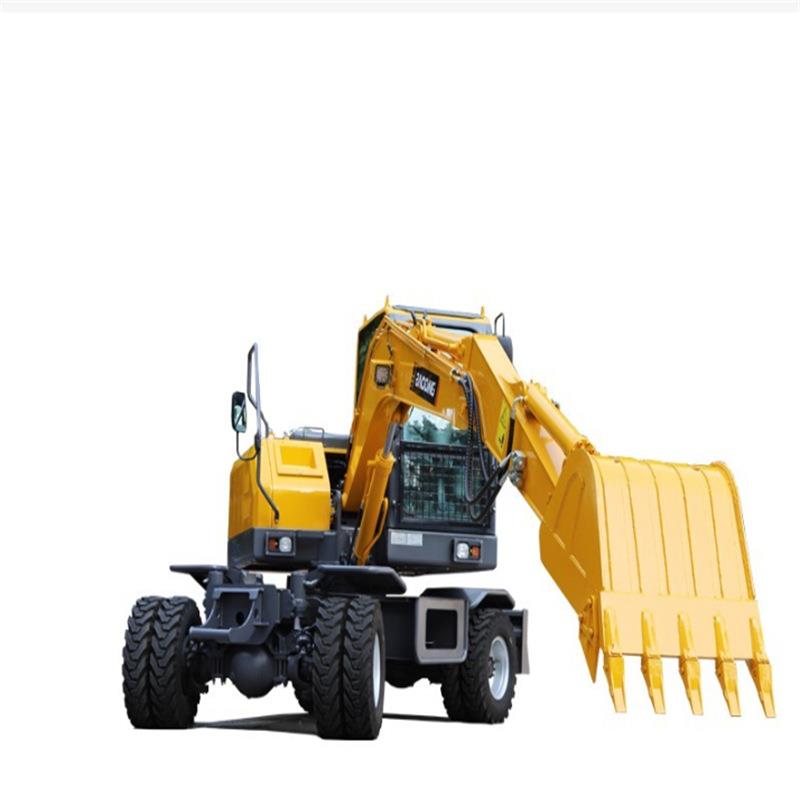 中型轮式挖掘机75型挖土机挖掘破碎农用开荒抓木机8吨轮式挖掘机