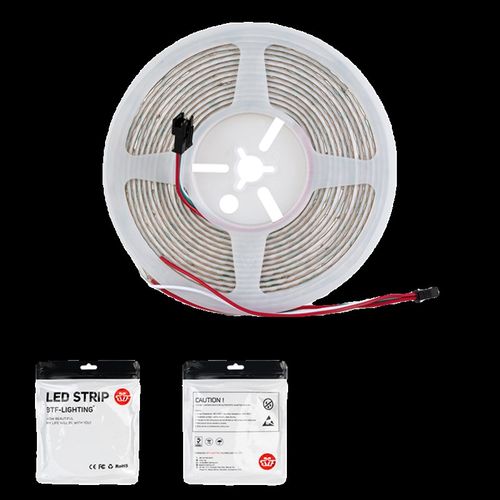 FCOB全彩5MM窄板宽LED柔性灯条RGB内置IC灯珠可编程5V幻彩COB灯带