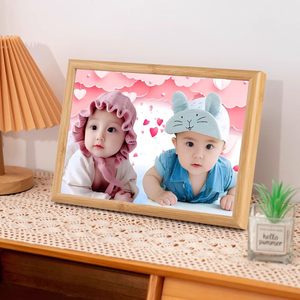 年画娃娃送子图宝宝相框摆台备孕男女龙凤胎相框求子金童玉女助孕