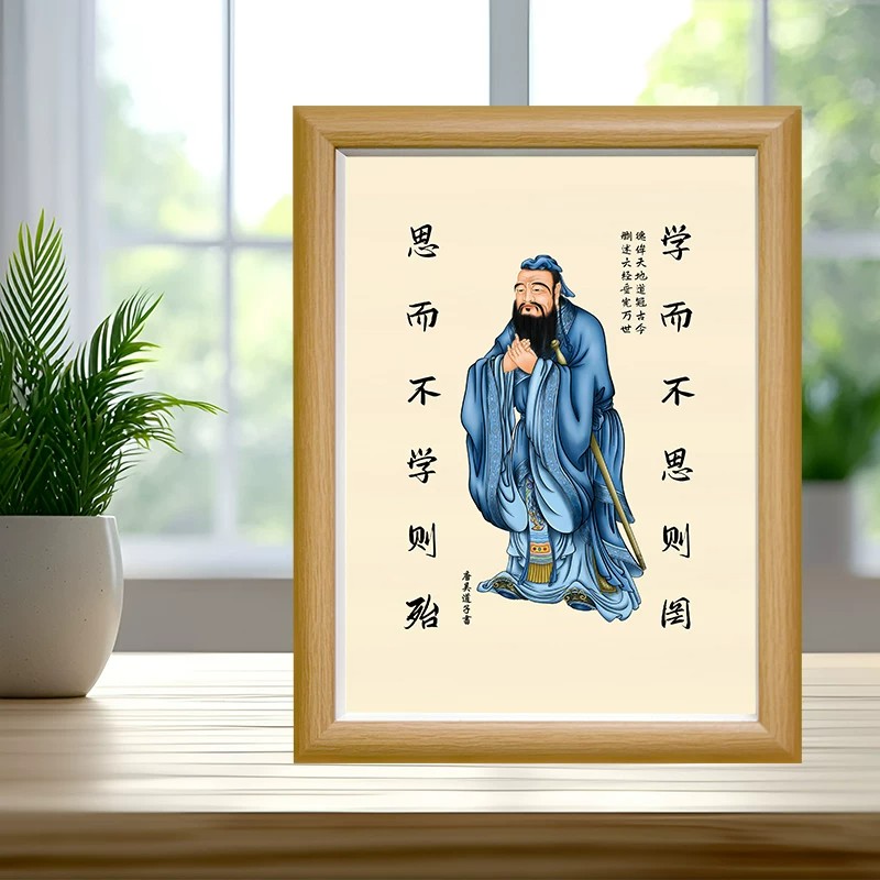 孔子画像摆台相框学生励志装饰